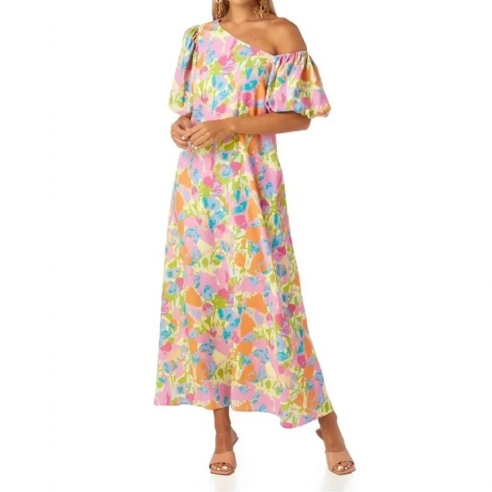 NWT CROSBY BY MOLLIE BURCH lovett dress in floral haze size L